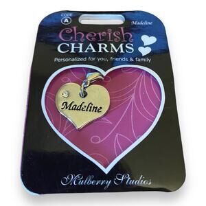 Cherish Charms MADELINE Name Bracelet Charm NEW NWT Silvertone‎ Silver Tone